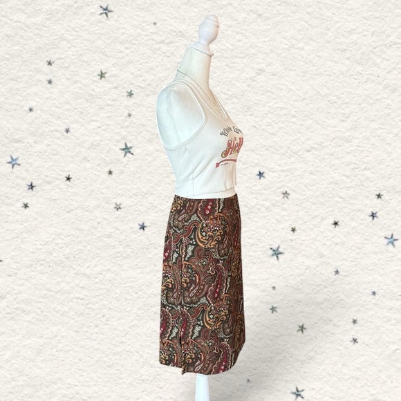 La Belle vintage boho paisley knee length skirt M - Picture 3 of 8